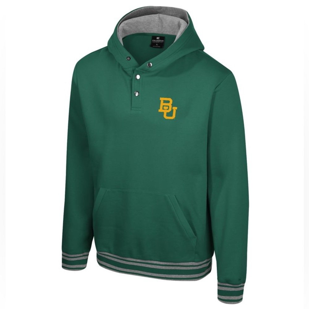 Colosseum Men's Medium Baylor Bears BU Logo 1/4 Snap Pullover Sweatshirt Hoodie